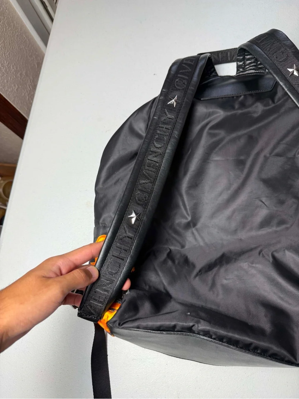 Givenchy Leather Trimmed Flame Backpack - Black Backpacks flaws in pictures